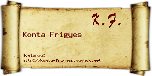 Konta Frigyes névjegykártya